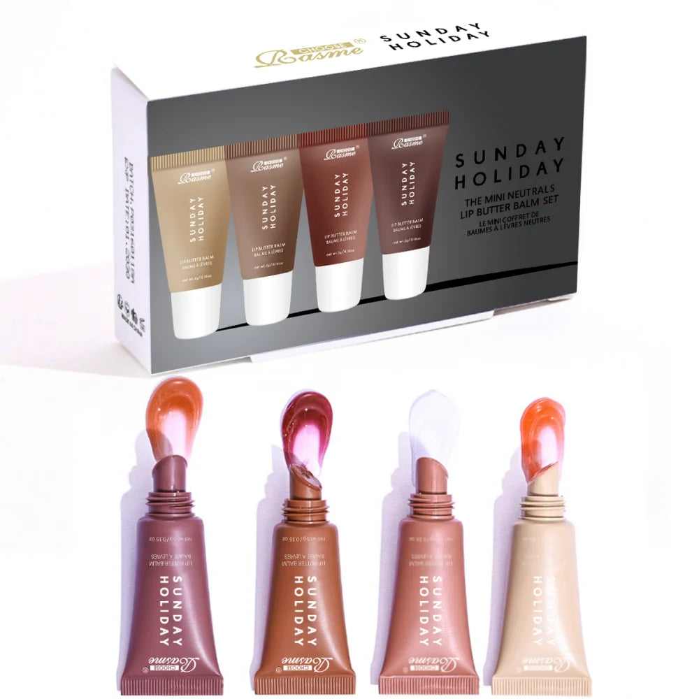 Mini Lip Butter Balm Set | Nourishing Moisturizing Lip Care 4 Pcs Lip Care CRT007A Tidesmit