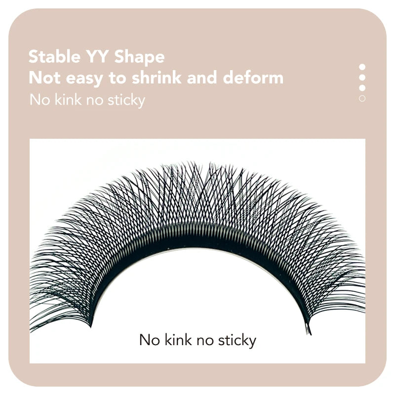 DIYDAY YY Shape Eyelash Extensions C D L LU Curl Brown Lashes Natural Soft Premade Volume Fans Two Tips Y-Shaped False