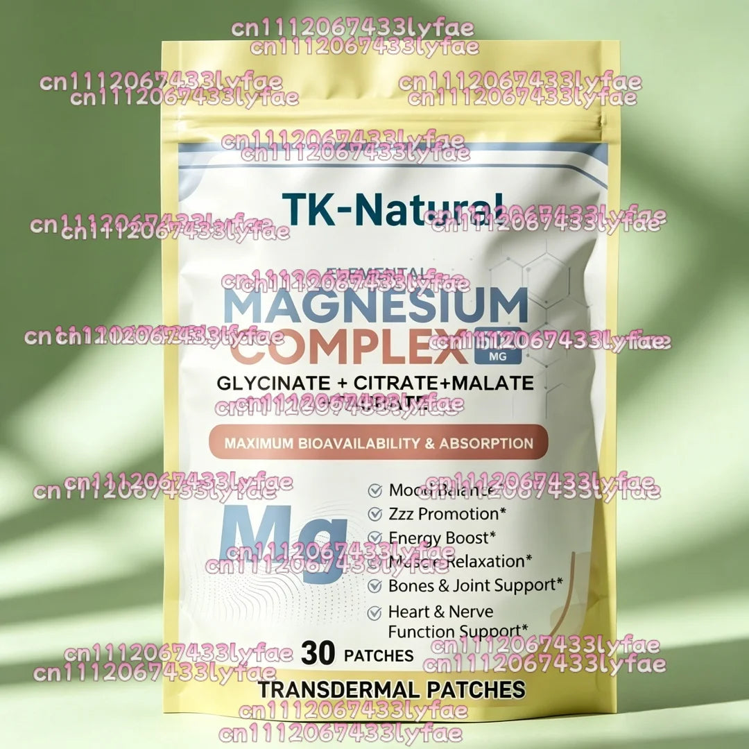 30 Patches Magnesium Glycinate, Malate, Taurate, Citrate Complex Transdermal Patches for Balanced Wellness and Relaxation