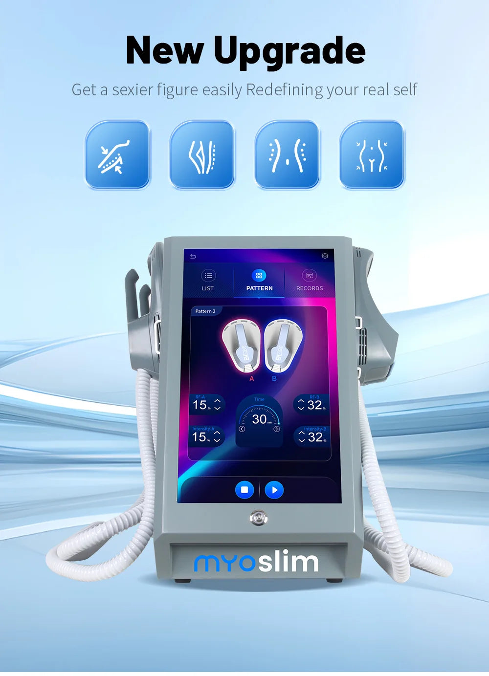 Portable EMS Muscle Stimulator RF Body Sculpting Device 6500W Relaxation Treatment Tidesmit