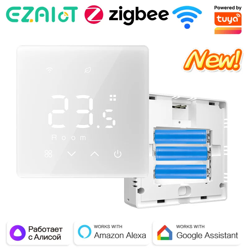 Tuya Smart Thermostat Water Gas Boiler WiFi ZigbeeBattery Wireless Floor Heating Temperature Remote Controller Google Home Alexa