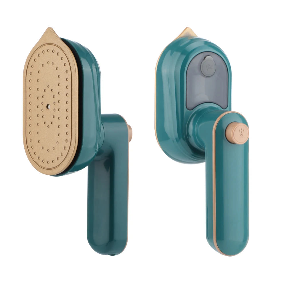 Tidesmit portable mini handheld steam iron for travel showing dual dry and wet ironing function side view