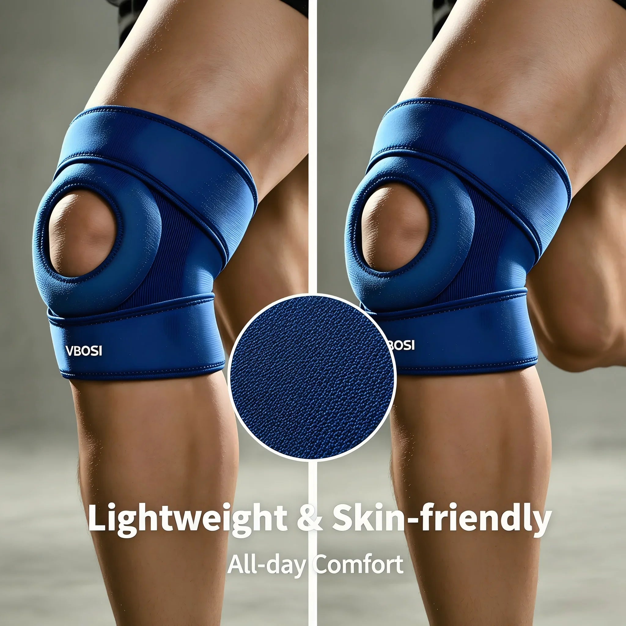 1PC Adjustable Knee Brace Patella Support - Open Patella Design for Knee Pain Arthritis Meniscus Relief Sports Basketball Runnin