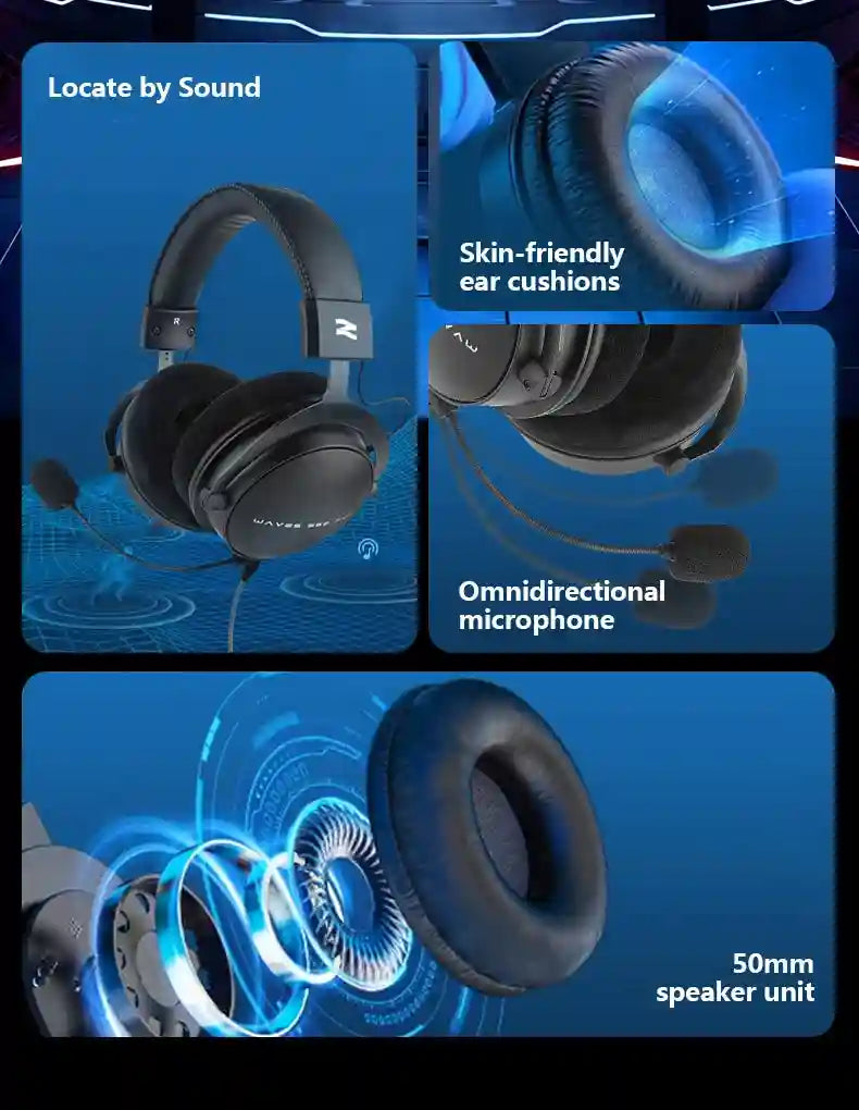Wired Studio Headphones Over-Ear Monitor - Detachable Cable (W550x) Tidesmit