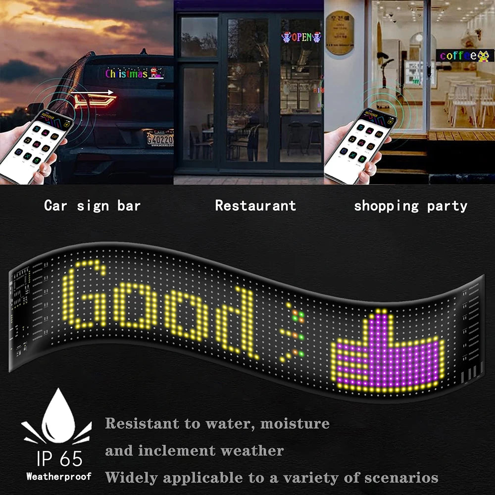 Programmable Car LED Matrix Panel | Flexible DIY Display Sign - Tidesmit Tidesmit