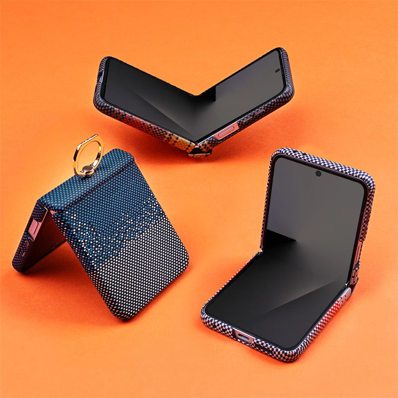 Samsung Galaxy Z Flip 7 Case | Carbon Fiber Magnetic Ring Stand Tidesmit