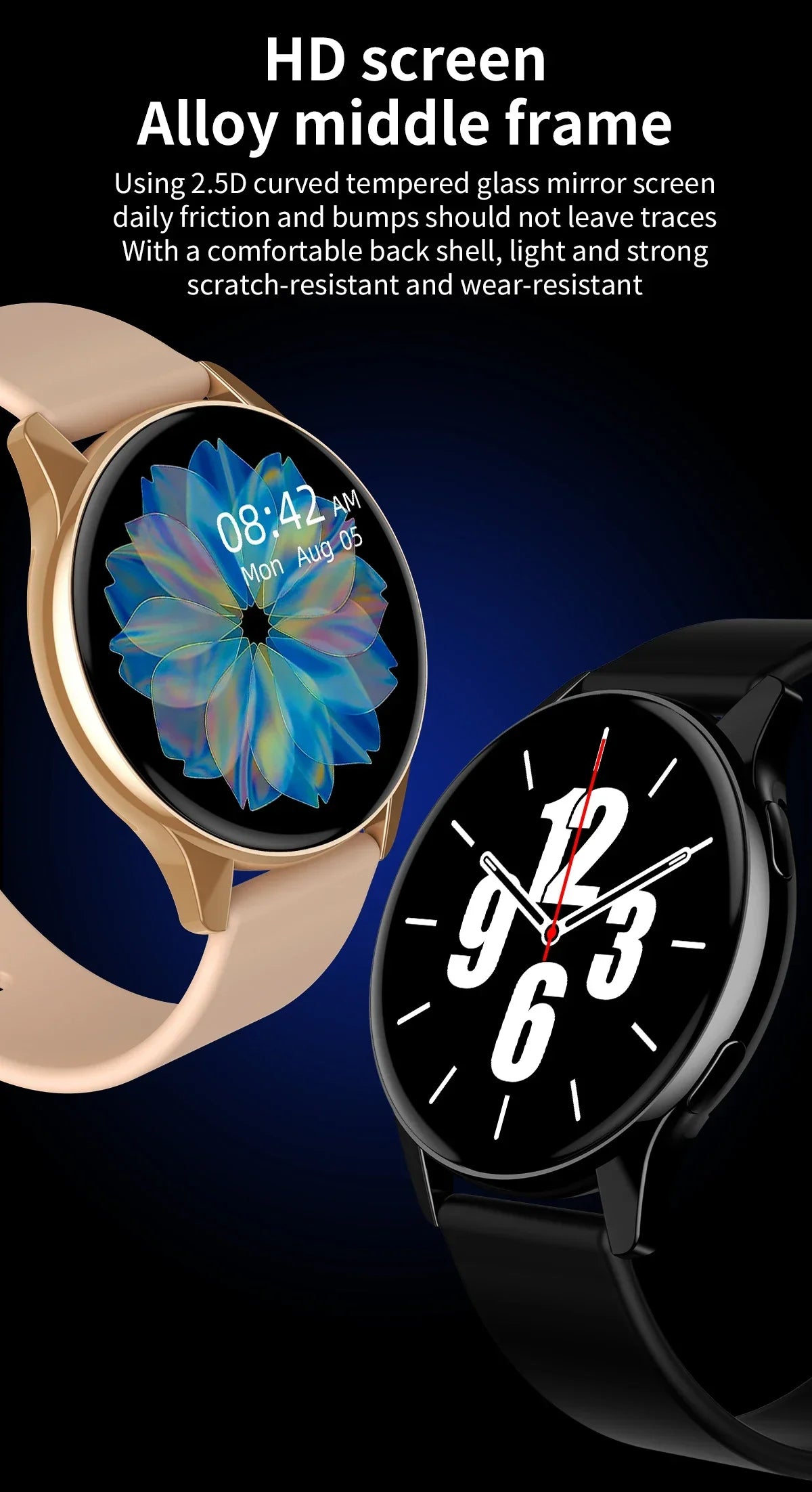 New Women Bluetooth Call Smart Watch HeartRate Blood Pressure Monitoring Smartwatches IP67 Waterproof Men Smartwatch+Box