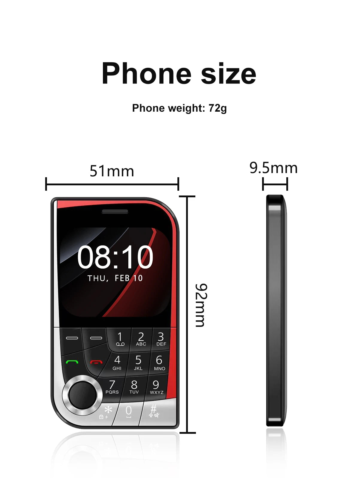 SERVO V10 Card Phone 2.01" Display 2G GSM Dual SIM Standby MP3/MP4 Magic Voice Speed Dial Torch Button Small Cellular Telephones