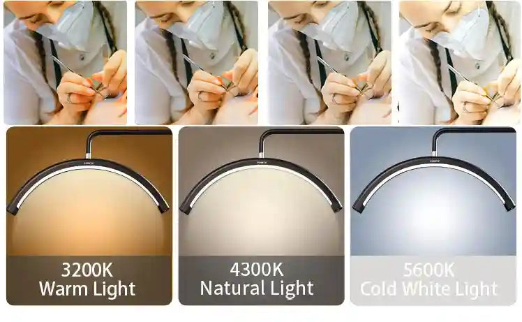 LED Half Moon Lash Light with Floor Stand | Professional Salon Lighting Tidesmit