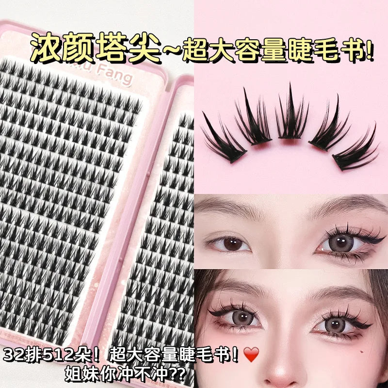 MIAOJIE Large Eyelashes with Pointed Cat-Eye C-Curl 10-14Mm Eyelashes That Are Natural And Light Without Blinking to Enlarge