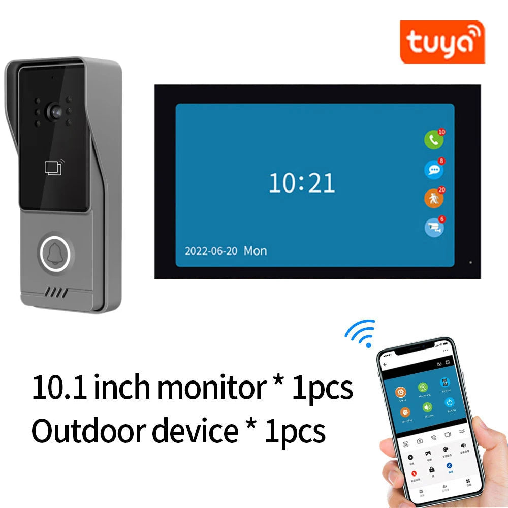 support tuya app Smart Video Intercom 1080P AHD WiFi Access Control System Camera Monitor Villa Home Security
