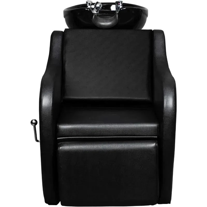 Salon Shampoo Backwash Unit - Black With Adjustable Footrest Massage Chairs Tidesmit