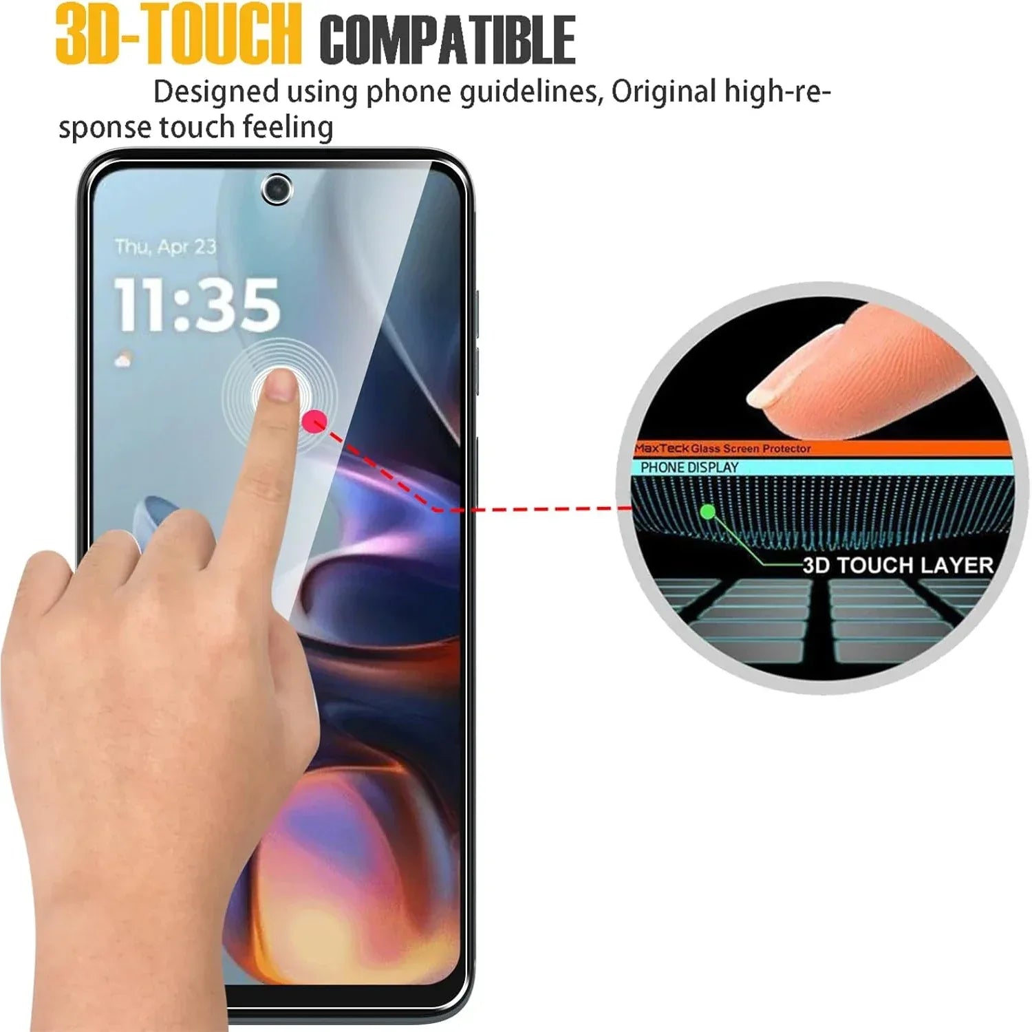 Motorola Moto G05 Screen Protector - 9H Tempered Glass 3 Pack Tidesmit