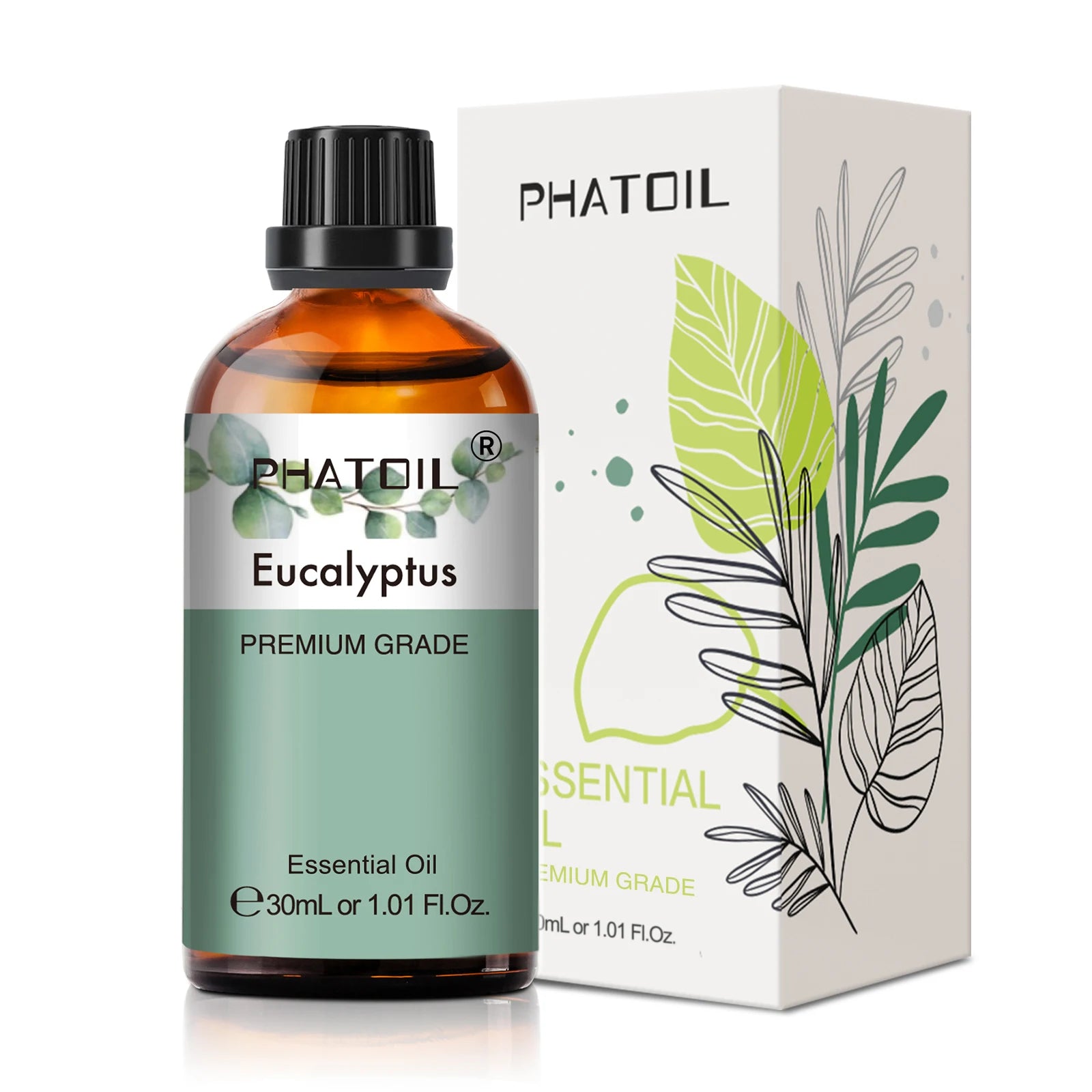 PHATOIL 1PCS Aromatherapy Essential Oil 30ml Lemon Eucalyptus Lavender Bergamot Jasmine Juniper Rose Vanilla Aroma Essential Oil