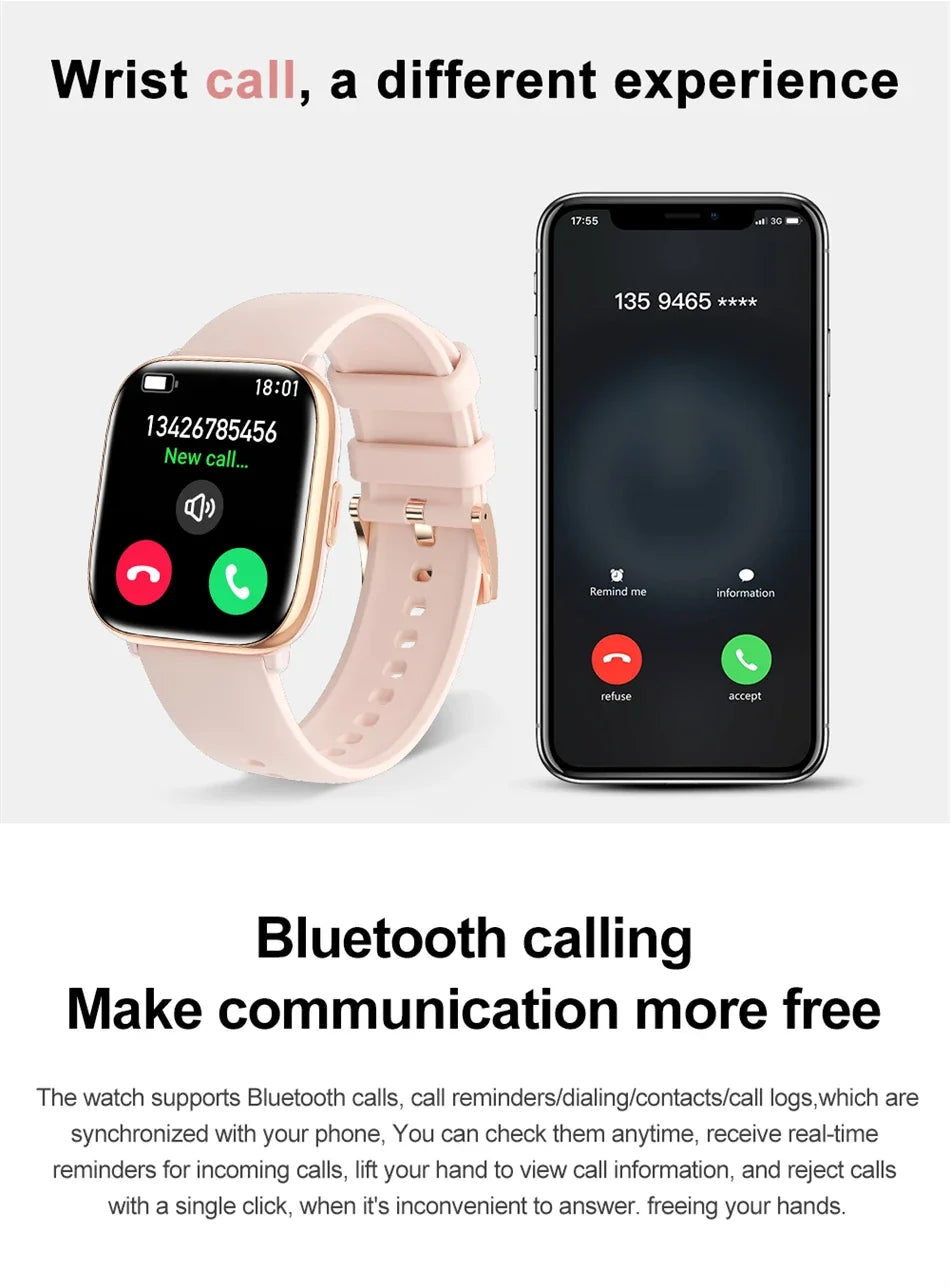 2026 New Smart Watch Full Touch Screen Bluetooth Call AI Voice Heart Rate Waterproof Watches Sports Bracelet Smartwatch Women