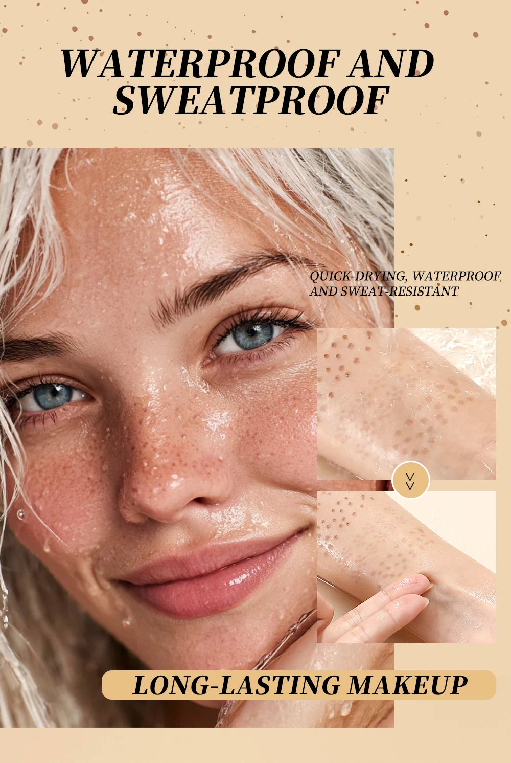 Tidesmit 2-IN-1 double-end freckle stamp pen with waterproof natural brown formula for face makeup detail view