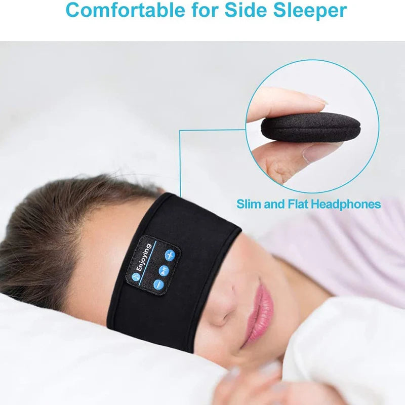 Bluetooth Sleep Headphones Mask - Soft Cotton Wireless Sleep Mask Tidesmit