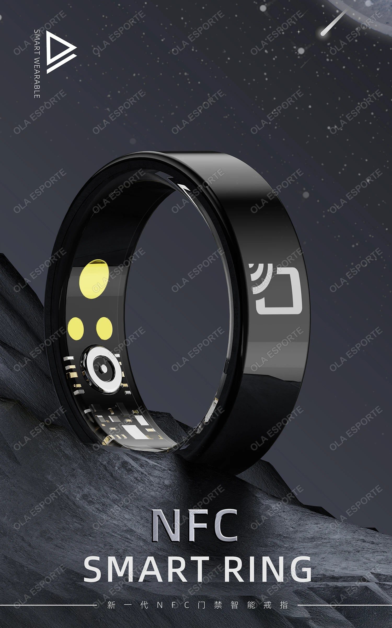 Tidesmit Smart Health Ring: NFC Fitness Tracker & Heart Rate Monitor Tidesmit