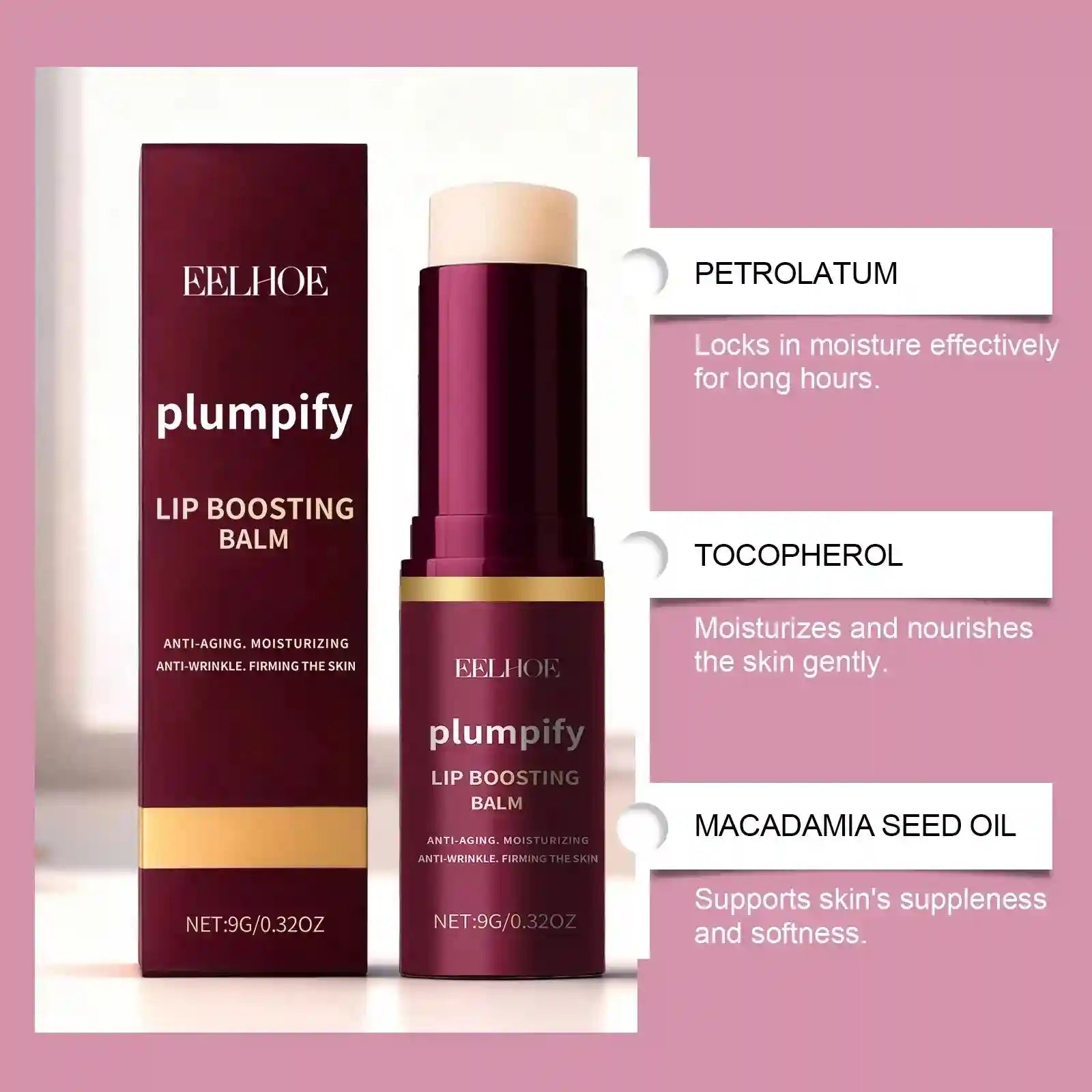 Plumping Lip Balm - Hydrating Non-Sticky Gloss by Tidesmit Lip Care Tidesmit