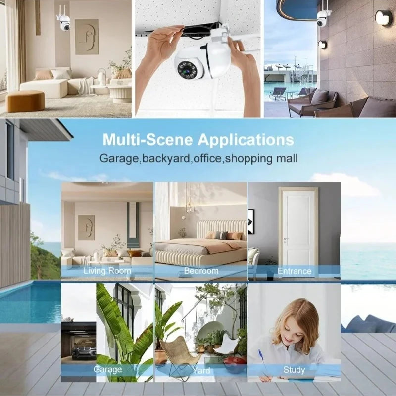 8MP Wifi Camera Wireless IP Surveillance Camera Video Monitor Night Vision Human Tracking Two-Way Audio Smart Home Baby Monitor