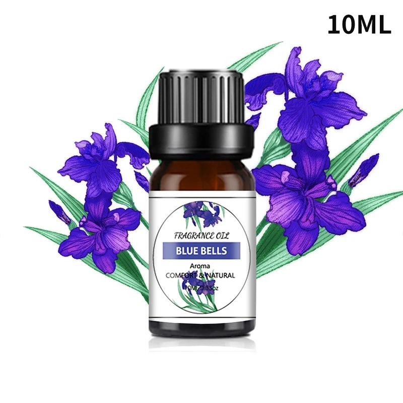 10ML Cherry Strawberry Lavender Jasmine Rose Vanilla Essential Oils for Diffuser, Humidifier, Massage, Candle, Soap Making