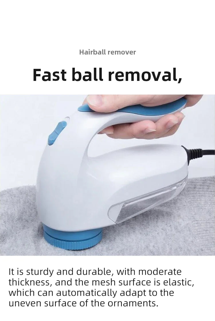 Tidesmit portable electric lint remover and sweater shaver showing the hair ball storage container and blade cover