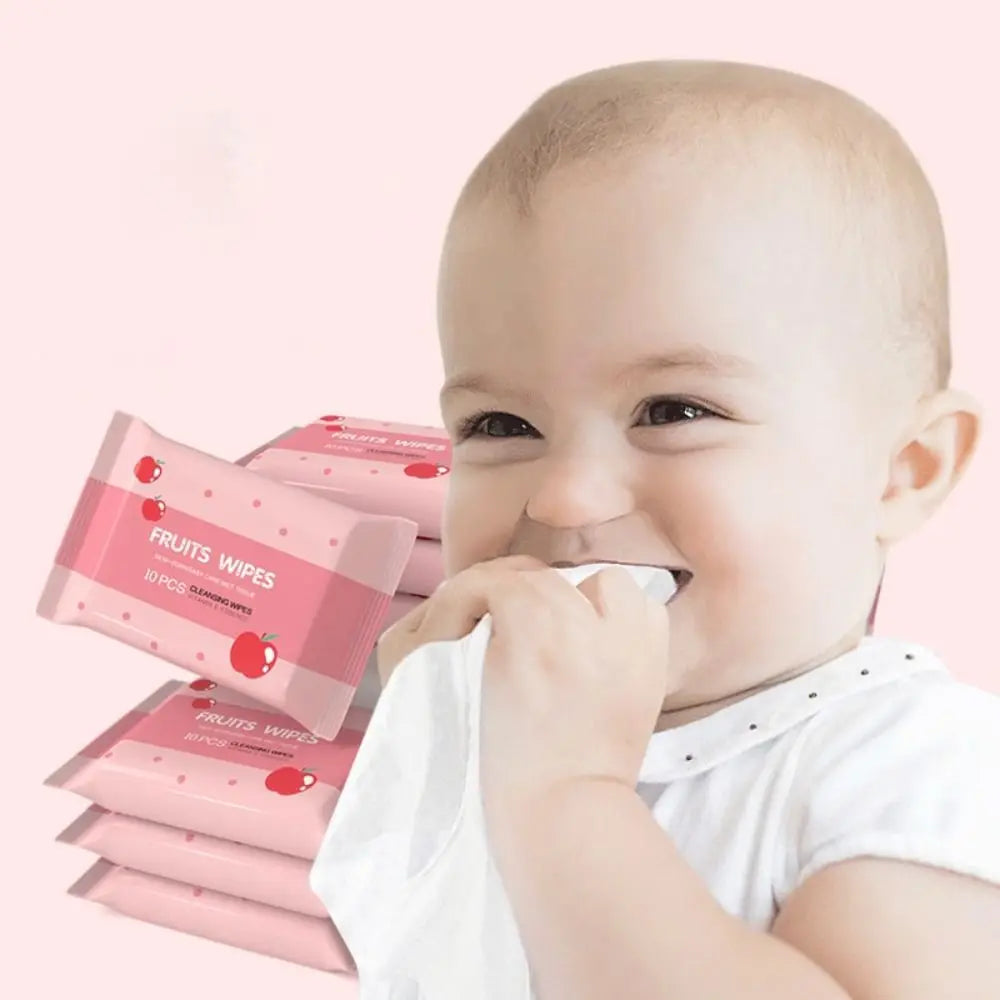 10Pcs/Pack Spunlace Nonwoven Fabric Baby Wipes EDI Pure Water Extractable Baby Care Tools Disposable Portable