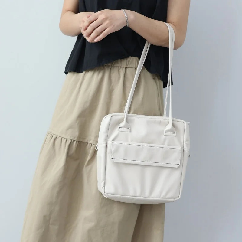 Soft Genuine Leather Women Single Shoudler Bags Small Size Zipper Tote Fashion Versatile Handbag Luxury Design