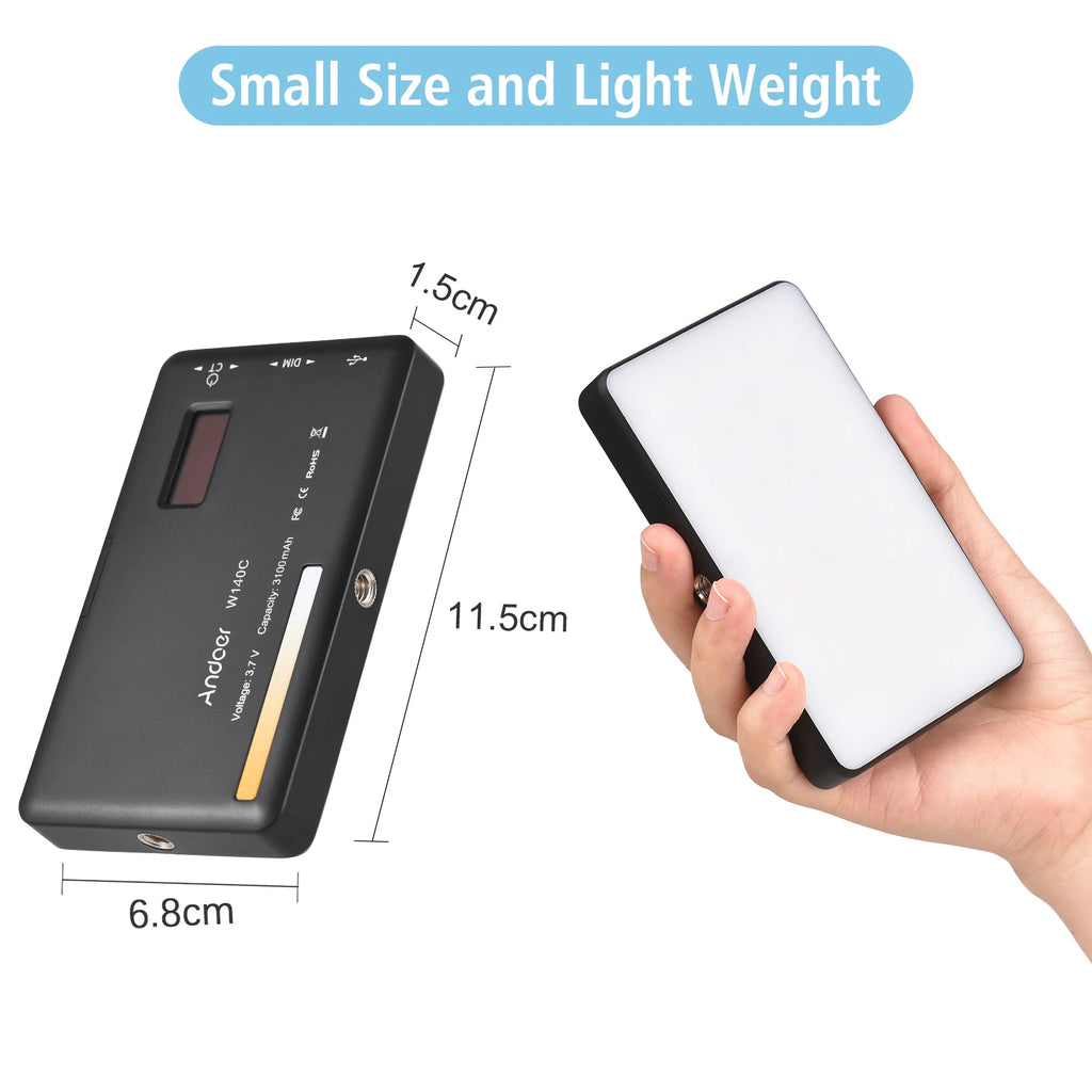 Pocket LED Video Light | Adjustable Color Temp for Content Creation Tidesmit