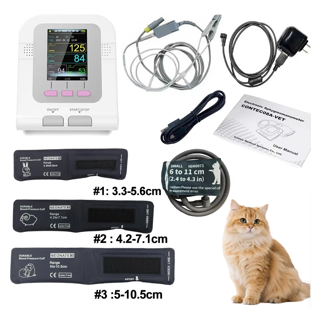CONTEC08A Vet Use Electronic Sphygmomanometer Digital Blood Pressure Veterinary Vet Use Monitor Pets Dog Cat Horse Etc