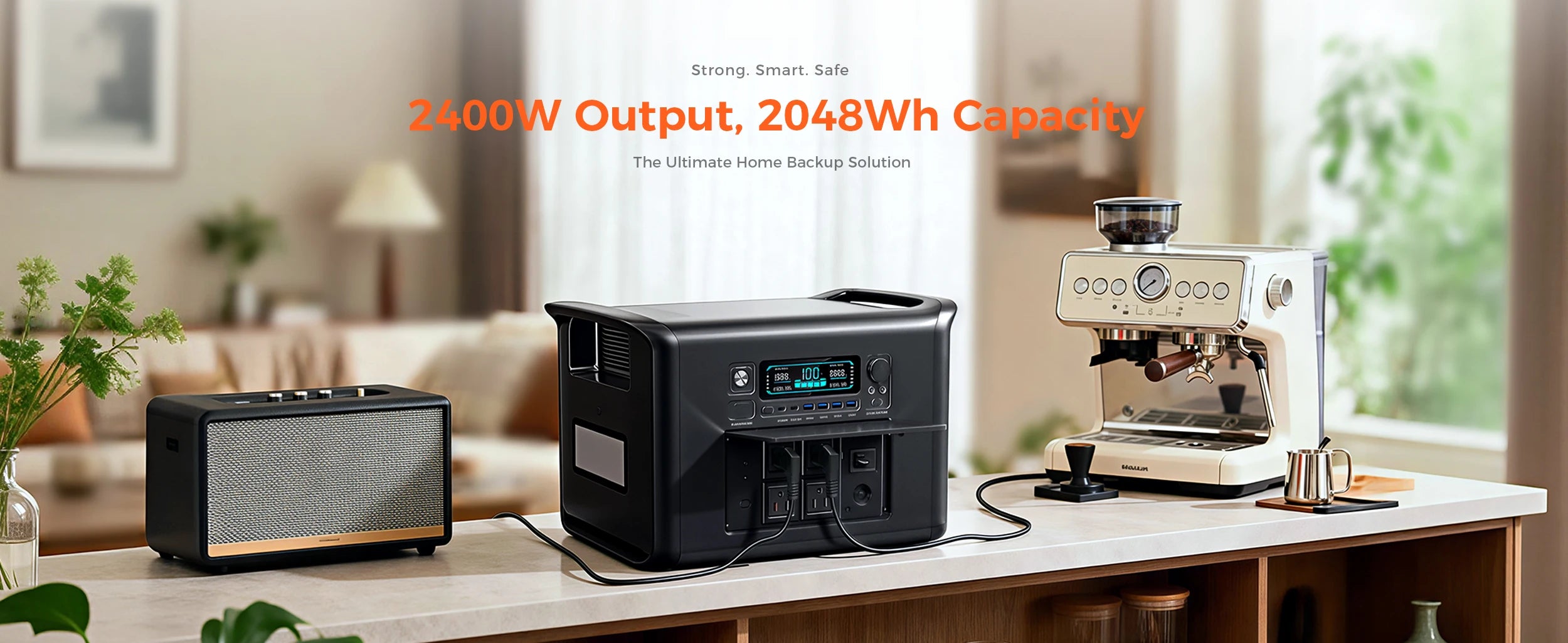 CTOLITY 2400W 200W Power Station Outdoor Camping Portable 2048Wh Solar Generator LiFePO4 Battery 110V 192Wh Power Bank Home Backup Power Supply Emergency Battery