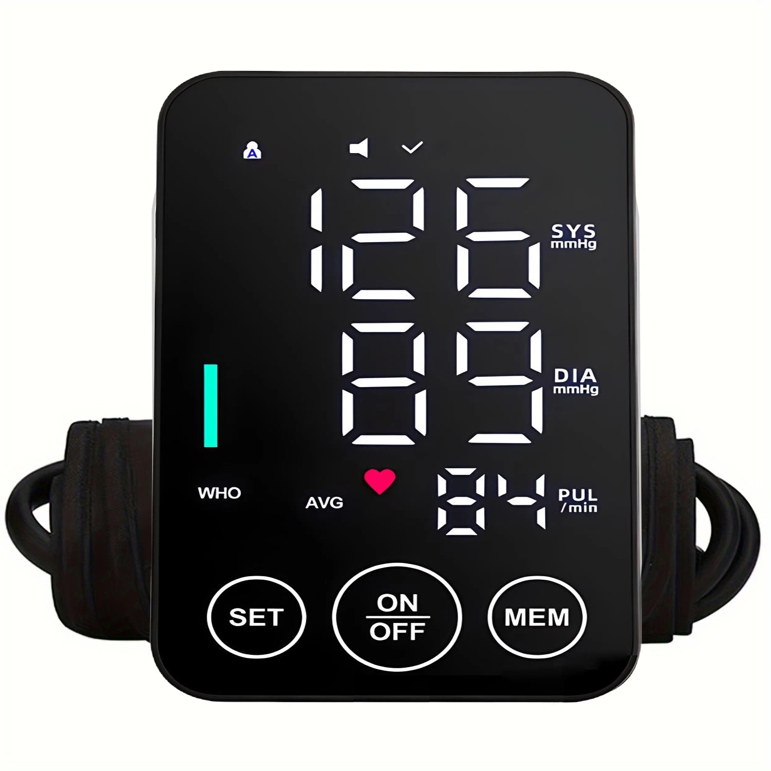 Blood Pressure Machine, Automatic Digital Upper Arm Blood Pressure Monitor with Adjustable Large Cuff