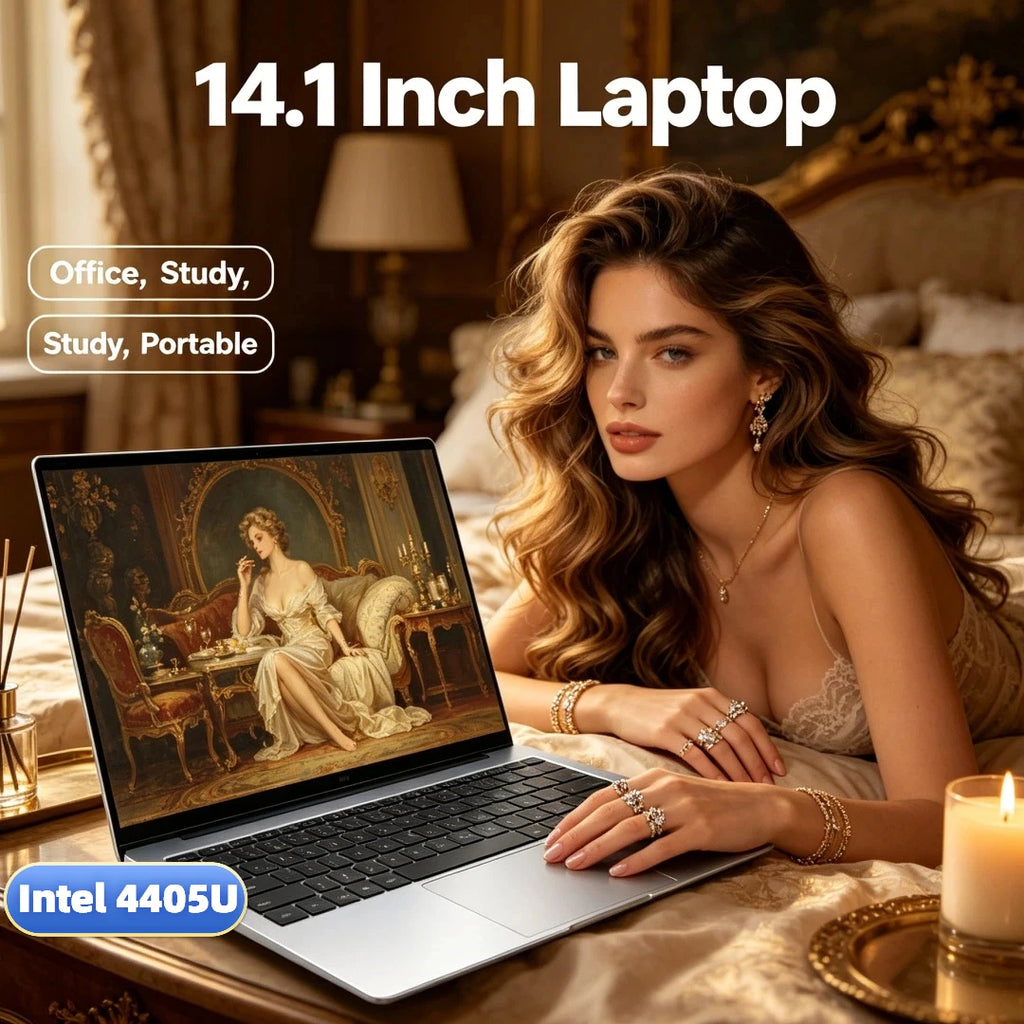 Cost Saving Home Office Stable Business Laptop 14.1 Inch 120Hz IPS Screen Intel 4405U 5000mAh 32GB 2TB SSD Backlit Keyboard