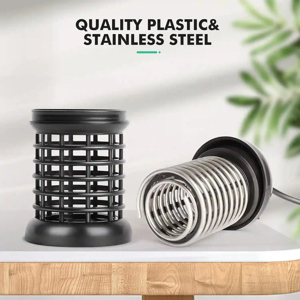 Black plastic and stainless steel ionic foot detox spa machine array for home bath cleansing and stress relief.
