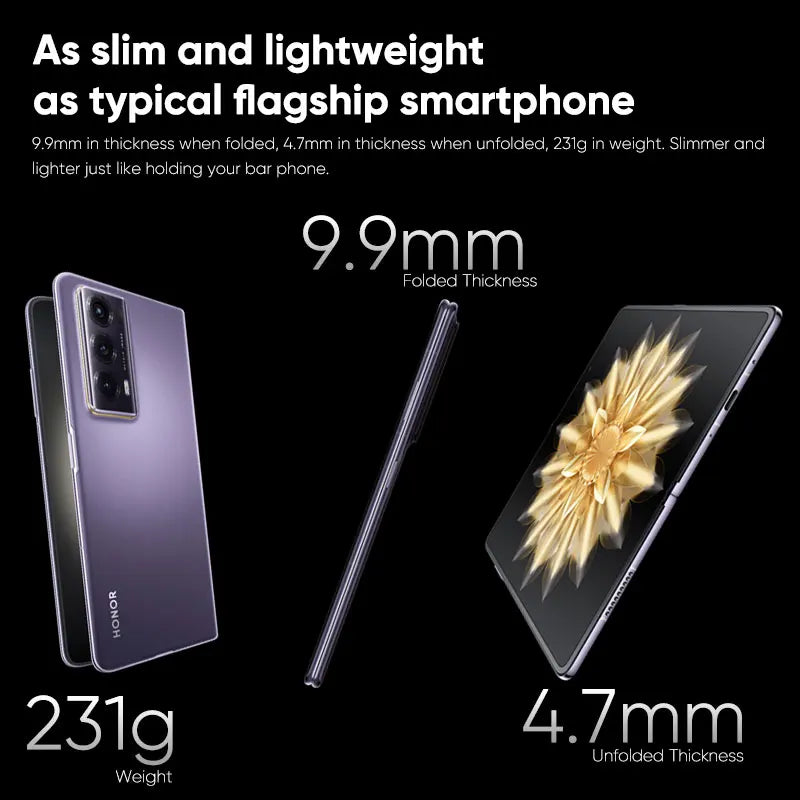Honor Magic V2 Foldable 5G Smartphone, 16GB RAM, 512GB Storage AE Tidesmit