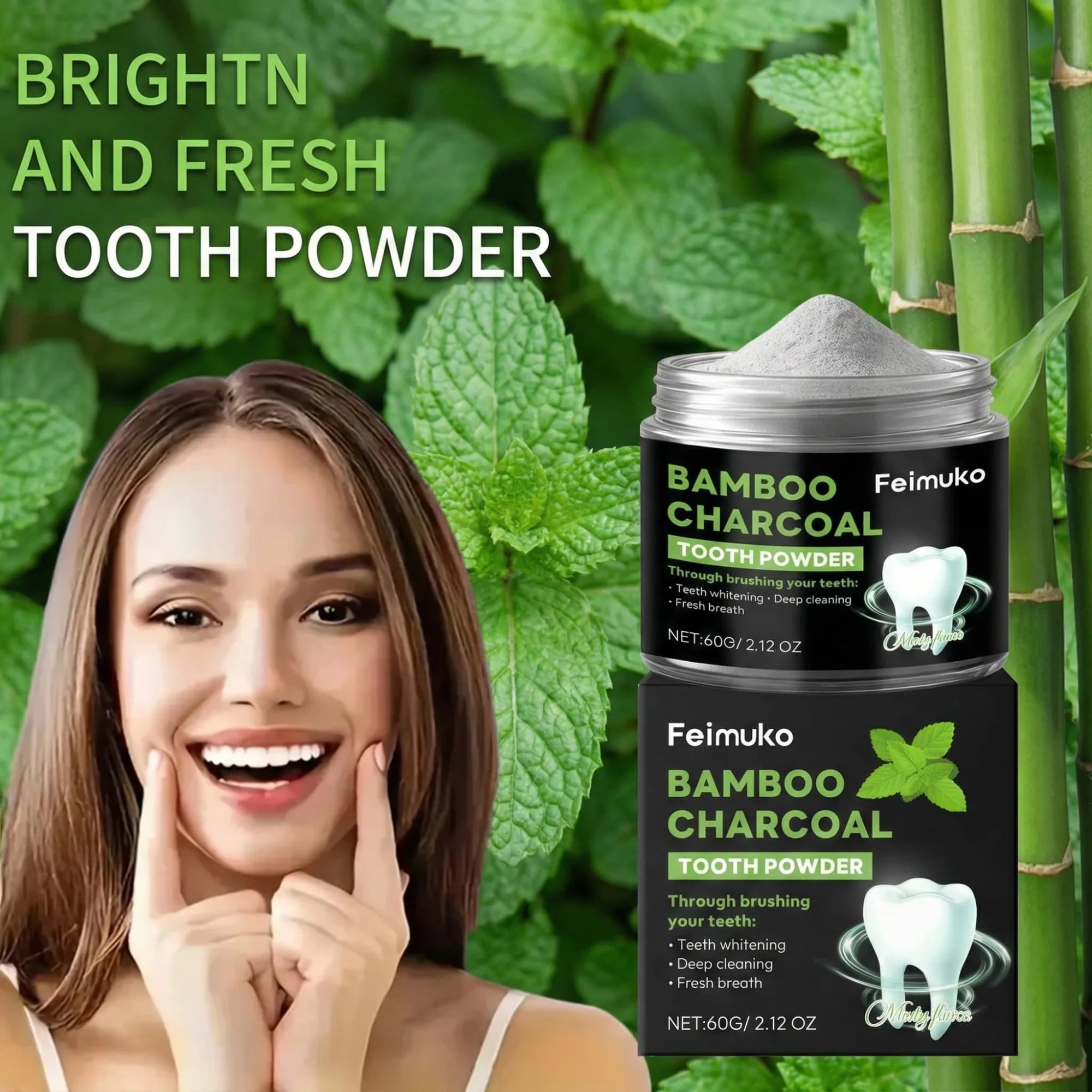 Tidesmit Hydroxyapatite and Activated Carbon tooth powder for enamel repair, deep cleaning, and teeth whitening