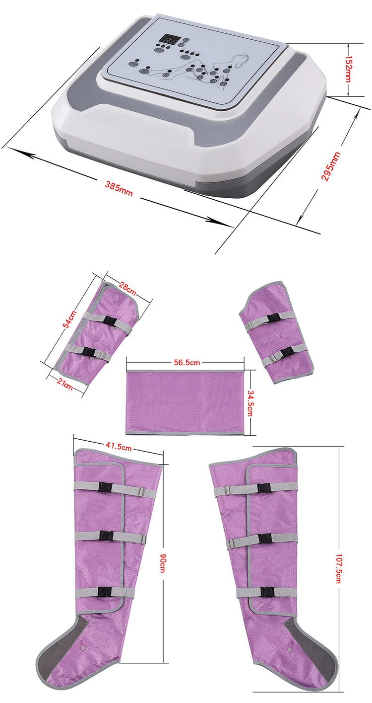 Pressotherapy Machine for Lymphatic Massage - Purple & Red Options Massage Chairs Tidesmit