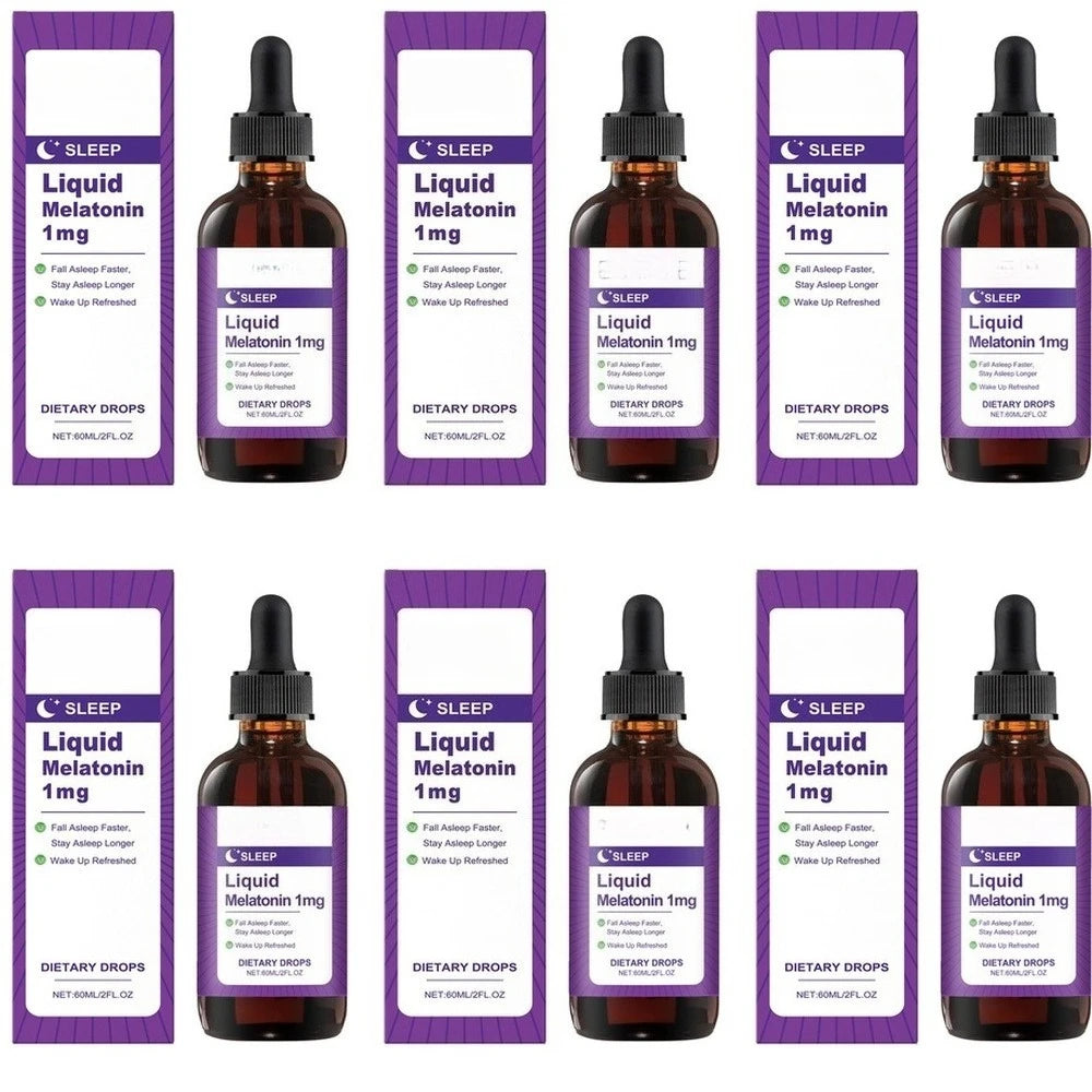 Liquid Melatonin 1 Mg Sleep Drops, Mint Leaf Extract, Fall Asleep Faster, Stay Asleep Longer, Wake Up Refreshed 60 ML