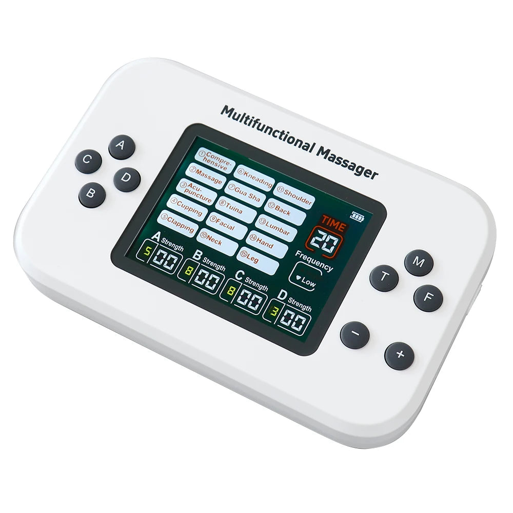 TENS EMS Muscle Stimulator with 30 Intensity Levels and 8 Pads Relaxation Treatment Tidesmit