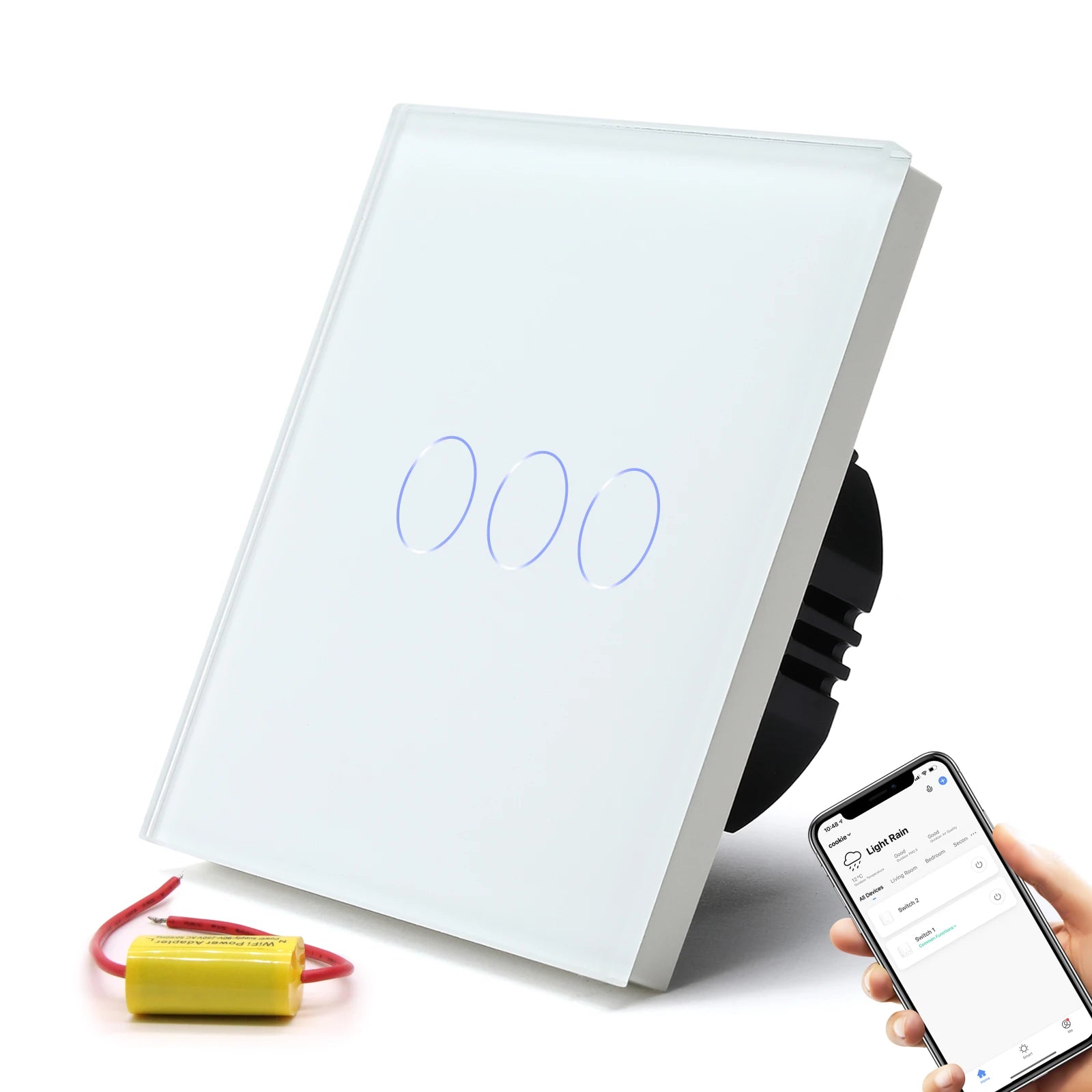 WiFi Smart Light Switch Touch Glass Panel - App-Controlled Automation 3G WIFI Switch Tidesmit
