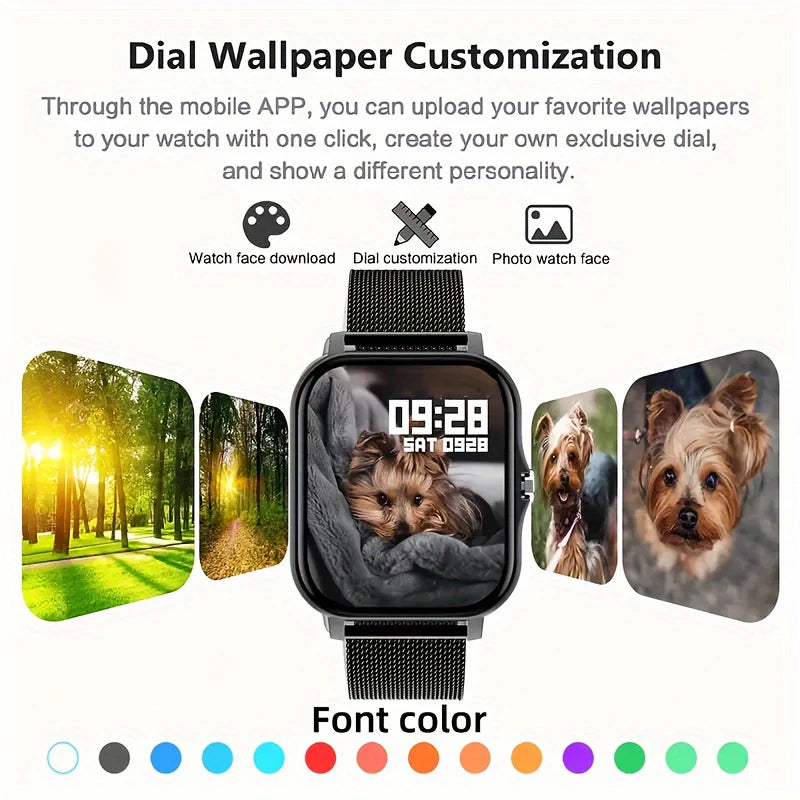 2026 New Smart Watch 1.83'' Inch HD Screen Bluetooth Call Sleep Blood Oxygen Pressure Health Monitoring Watches For Women Men