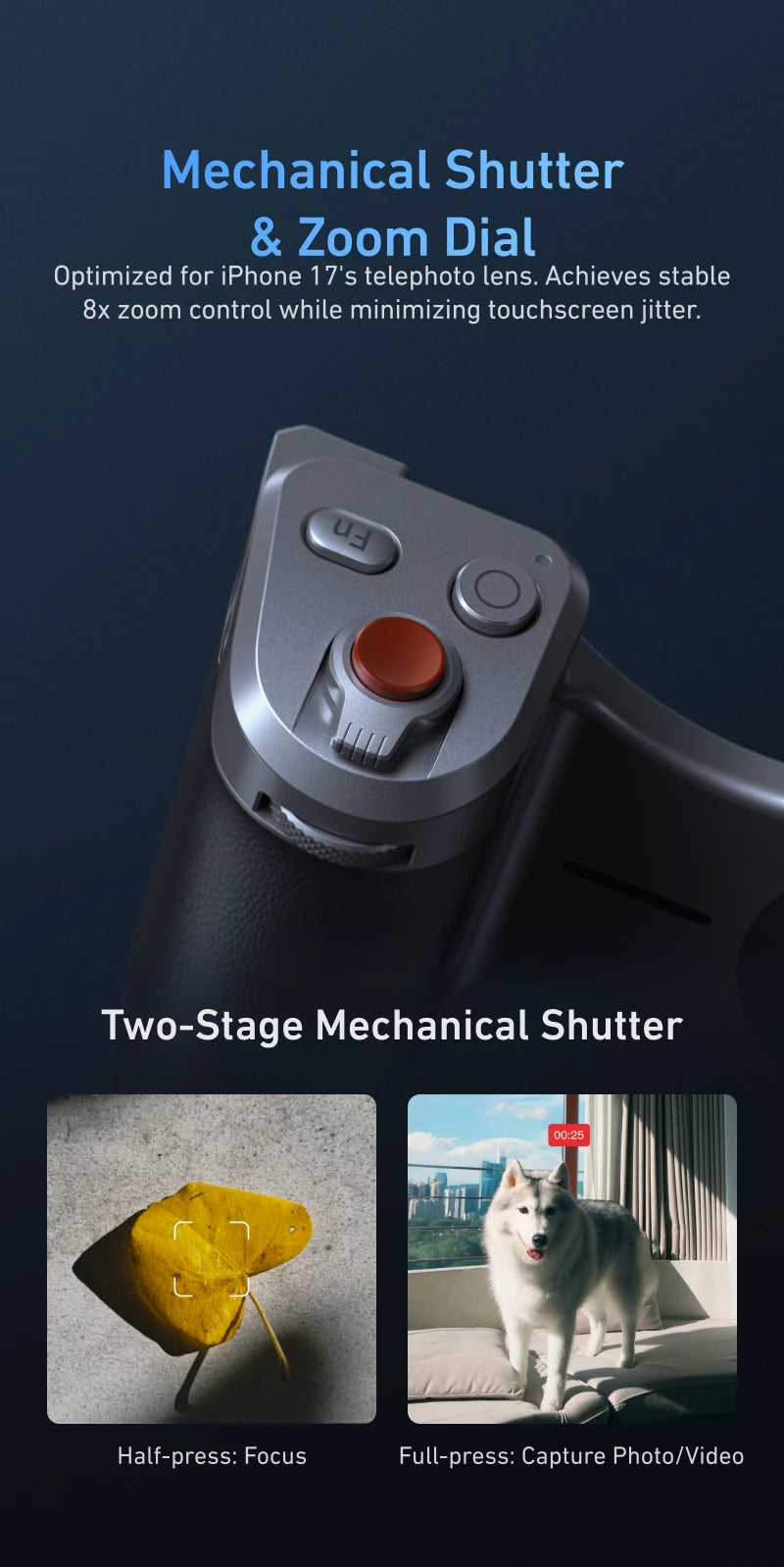 Phone Camera Grip for iPhone 17 Pro Max - Military-Grade Protection Case Tidesmit