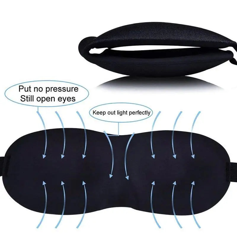 3D Smooth Natural Sleep Mask Fully Adjustable Shoulder Strap Unisex Essential for Travel Peaceful Sleep Blindfold Light Eyepatch
