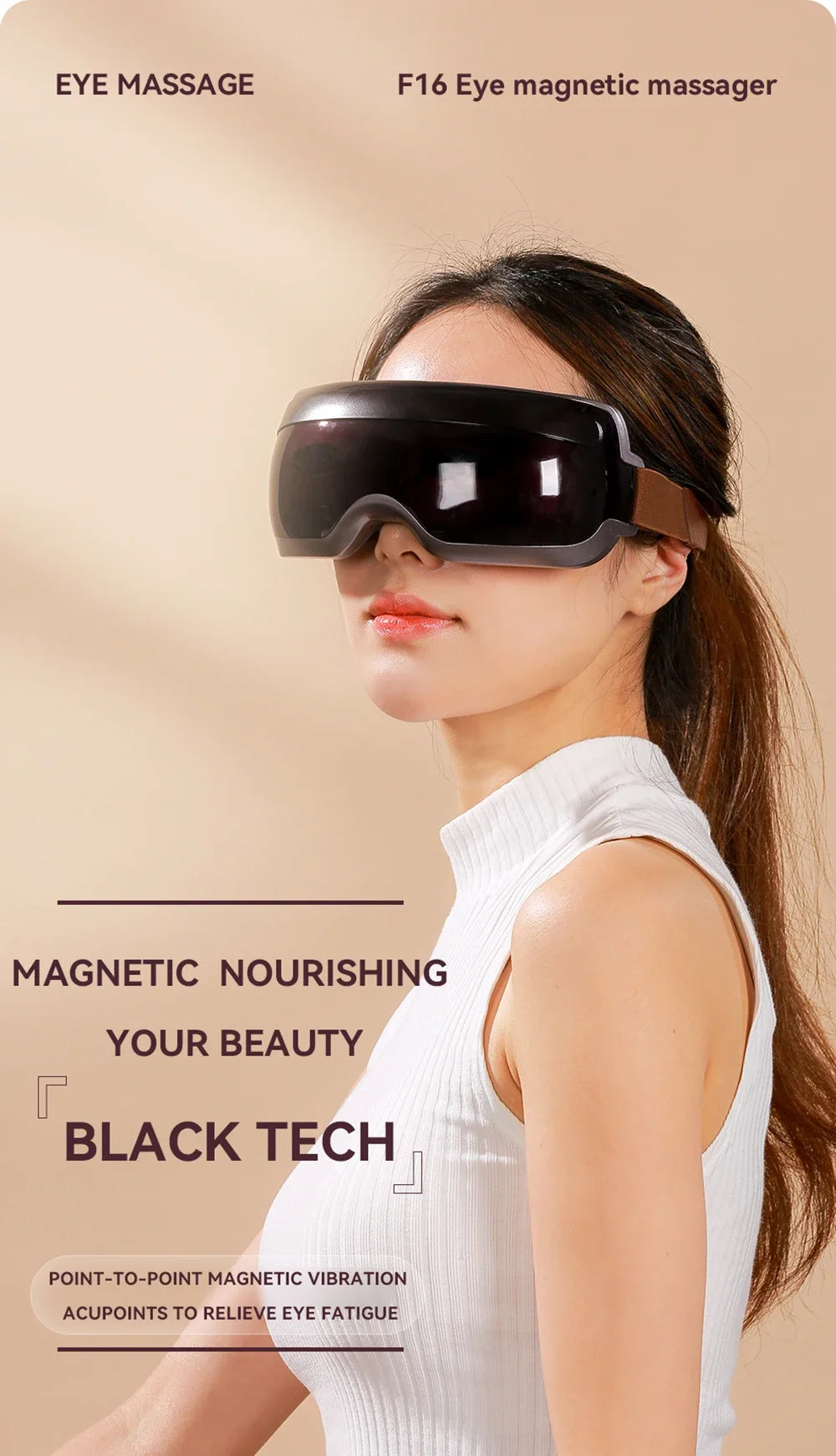 Electric Eye Massager with Bluetooth - Portable Heat Therapy Relief Massage Chairs Tidesmit
