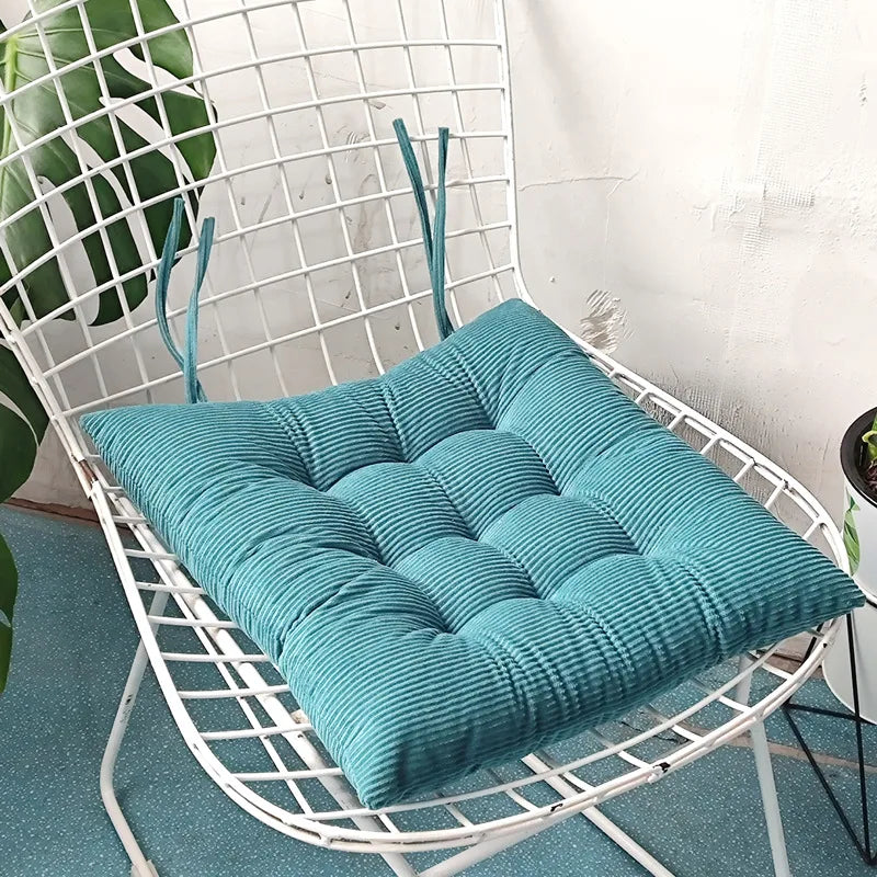 Corduroy Strap Cushion Solid Color Office Chair Cushion Soft and Comfortable Butt Cushion Living Room Sofa Floor Cushion