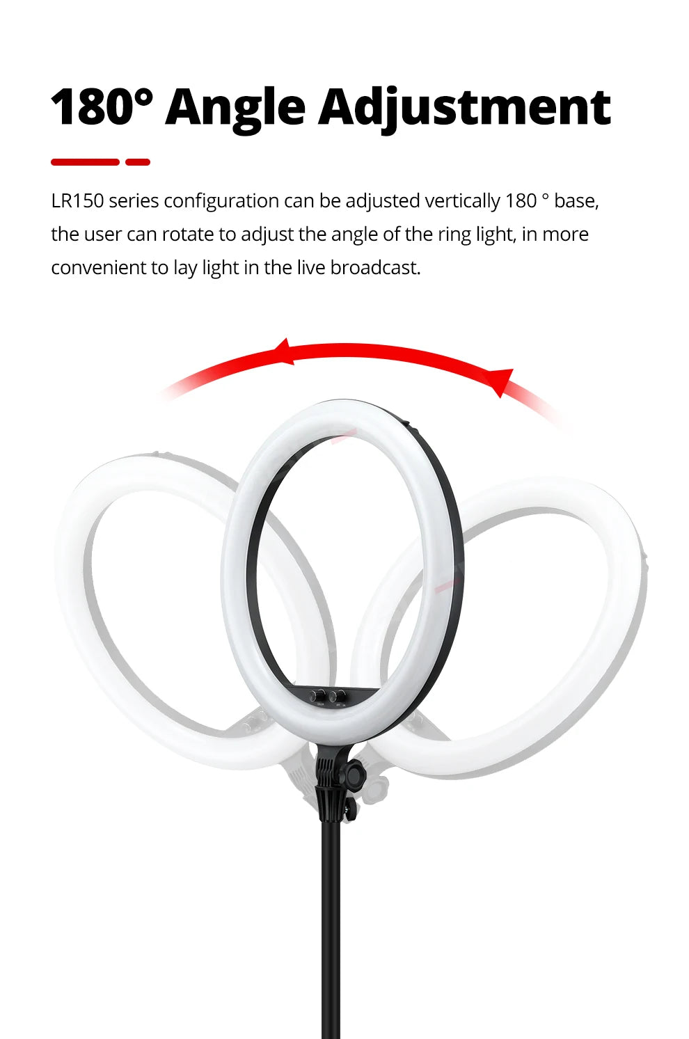LED Ring Light with Adjustable Color Temperature for Video and Makeup Tidesmit