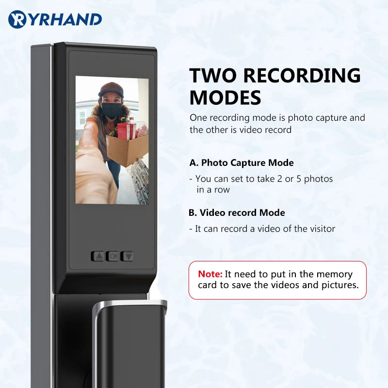 3DCamera TTlock Waterproof Bluetooth Wifi Fingerprint Smart Lock Electronic Intelligent Biometric Code Digital Door Lock