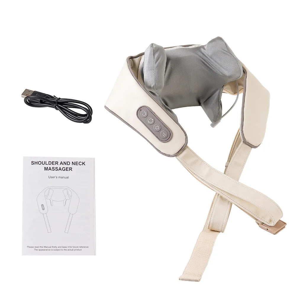 Electric Neck and Shoulder Massager - Cordless Deep Tissue Heat Therapy Body Shaping Massage Equipment Tidesmit