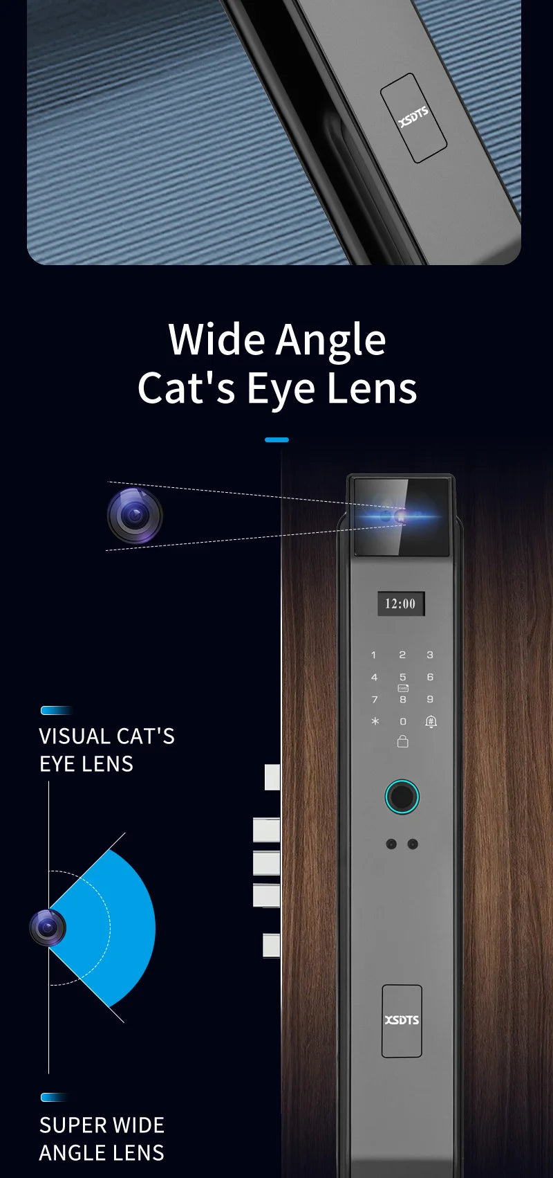 3D Face Real-time Intercom Smart Door Lock Biometric Electronic Security Camera Intelligent Fingerprint Password Key Unlock