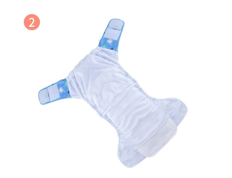 BIAI 2PCS Adult Cloth Diapers Washable Old Man's Diaper Pants Reusable Anti-bed-wetting Device Teenage Nappy Trousers